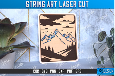 String Art Mountains  | Handmade Gifts | Paintings Threads | CNC