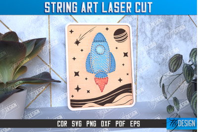 String Art Rocket | Handmade Gifts | Paintings Threads | CNC