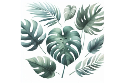 01 Tropical monstera leaves in a minimalis