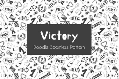 Victory Doodle Seamless Pattern &amp; Paper