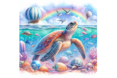 02 Big sea turtle  painting