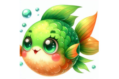 02 Cute Green Fish