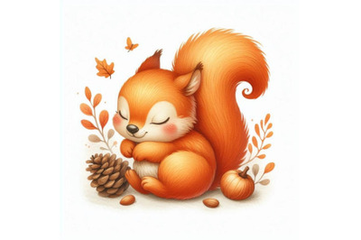 02 Cute little squirrel sleeping