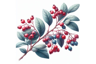 03 cowberries branch with seven berries