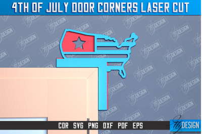 4th of July Door Corner | Patriotic Sign | Door Corners Design | CNC