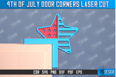 4th of July Door Corner | Patriotic Sign | Door Corners Design | CNC