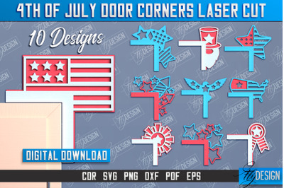 4th of July Door Corner Bundle | Patriotic Sign | Door Corners Design