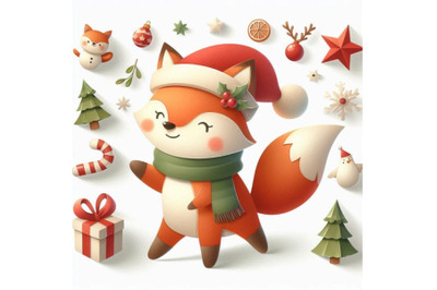 A bundle of Vector cute christmas paper cut