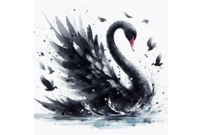 A bundle of Digital art Abstract black swan