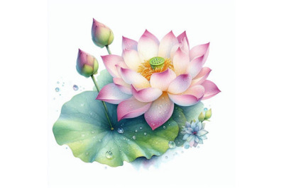 A bundle of a beautiful lotus flower with wate