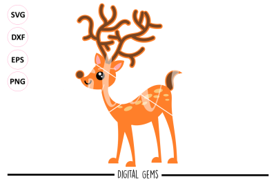 Reindeer Deer SVG / DXF / PNG / EPS Files 