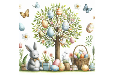 A bundle of easter plan concept tree