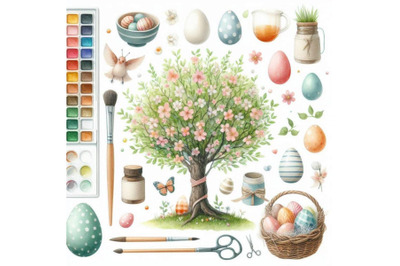 A bundle of easter plan concept tree