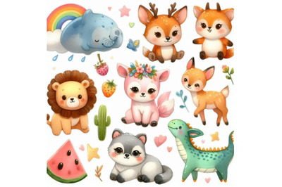 A bundle of cute animal  stickers