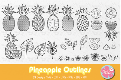 Pineapple Outline svg | Fruit svg clipart | Summer svg | Food clipart