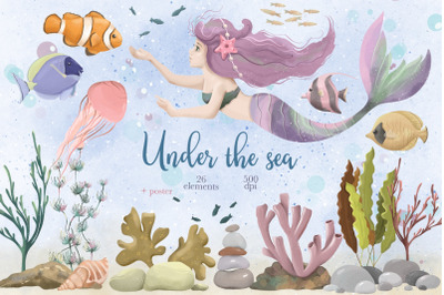 Ocean Animals PNG Clipart, Mermaid  Clipart, Marine Life
