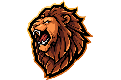 Lion head mascot logo design