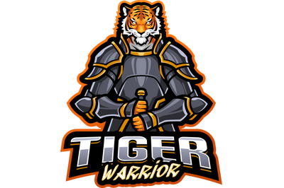 Tiger warrior esport mascot logo design