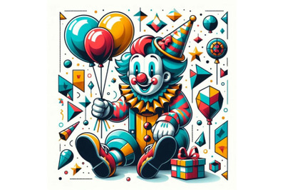 A bundle of funny clown with ballons