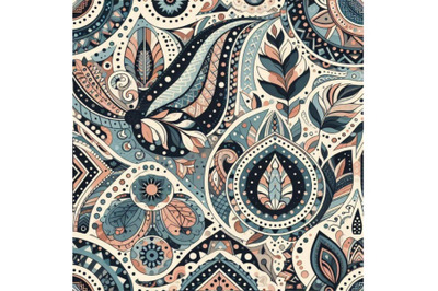 A bundle of Colorful seamless Paisley pattern