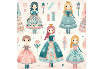 A bundle of princess in different costumes