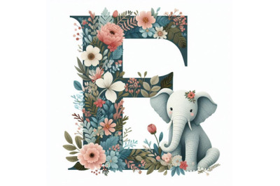 A bundle of Alphabet E with elephant