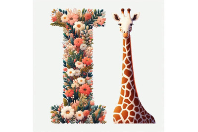 A bundle of alphabet I with Giraffe