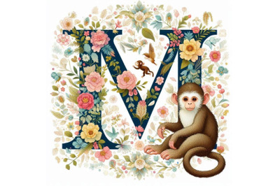 A bundle of alphabet M with Monkey