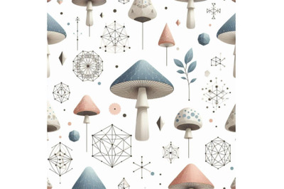 A bundle of geometric pattern a mushroom