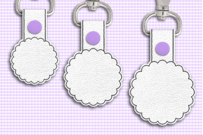Scalloped Circle Blank ITH Key Fob | Applique Embroidery
