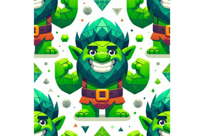 A bundle of A cartoon of a troll who is green