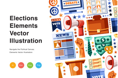 Elections Elements Vector Illustration