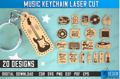 Music Keychain Laser Cut Bundle | Keychain Inscriptions | Gift Idea