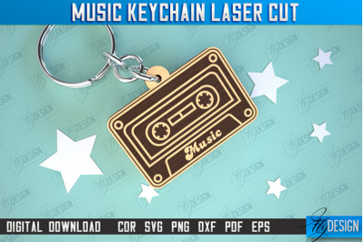 Music Keychain Laser Cut | Keychain Inscriptions | Gift for Musician