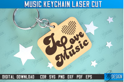 Music Keychain Laser Cut | Keychain Inscriptions | Gift for Musician