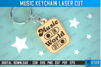 Music Keychain Laser Cut | Keychain Inscriptions | Gift for Musician