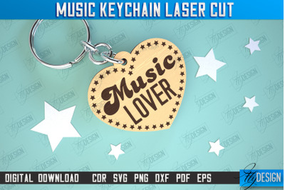 Music Keychain Laser Cut | Keychain Inscriptions | Gift for Musician