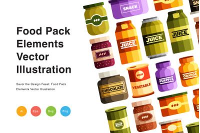 Food Pack Elements Vector Illustration