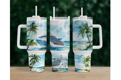 Cruise Vacation Tumbler Design | 40oz Stanley Quencher Wrap PNG