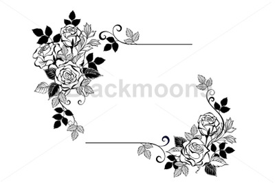 Rectangular composition of contour roses