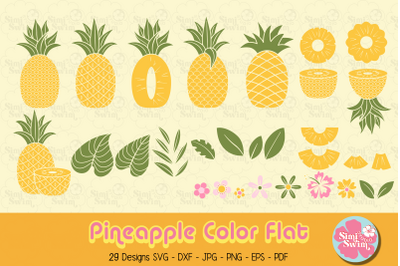 Pineapple Color Flat svg | Fruit svg clipart | Summer svg | Food clipa