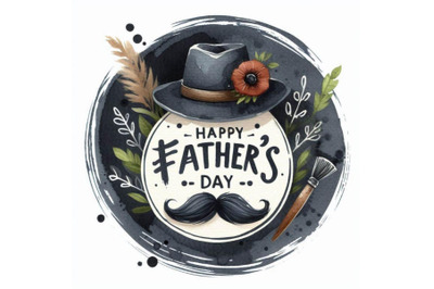 Happy Father`s Day celebrate card with handwritten lettering