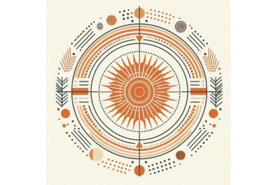 Orange Sun print boho minimalist p