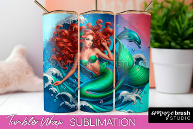 Mermaid Tumbler Wrap - Beach Tumbler Sublimation