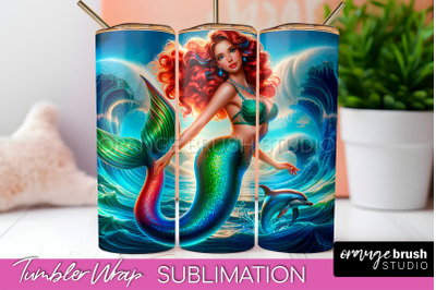 Mermaid Tumbler Wrap - Beach Tumbler Sublimation