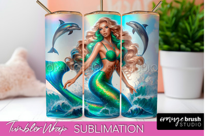 Mermaid Tumbler Wrap - Beach Tumbler Sublimation