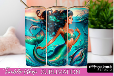 Mermaid Tumbler Wrap - Beach Tumbler Sublimation