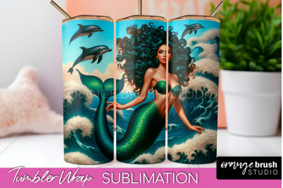 Mermaid Tumbler Wrap - Beach Tumbler Sublimation