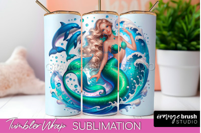 Mermaid Tumbler Wrap - Beach Tumbler Sublimation