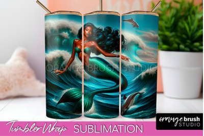 Mermaid Tumbler Wrap - Beach Tumbler Sublimation